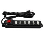 Alargador Con Switch Macrotel 6 Posiciones 3 Metros Negro